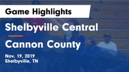 Shelbyville Central  vs Cannon County  Game Highlights - Nov. 19, 2019