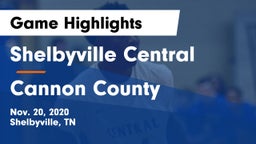Shelbyville Central  vs Cannon County  Game Highlights - Nov. 20, 2020