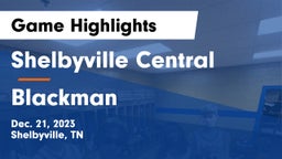 Shelbyville Central  vs Blackman  Game Highlights - Dec. 21, 2023