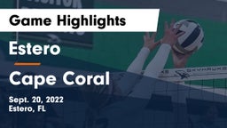 Estero  vs Cape Coral  Game Highlights - Sept. 20, 2022