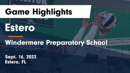Estero  vs Windermere Preparatory School Game Highlights - Sept. 16, 2022