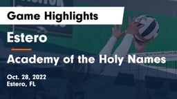 Estero  vs Academy of the Holy Names Game Highlights - Oct. 28, 2022