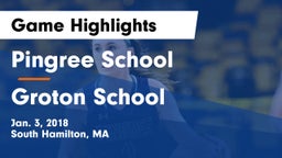 Pingree School vs Groton School  Game Highlights - Jan. 3, 2018