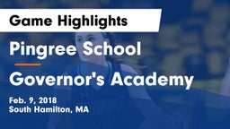 Pingree School vs Governor's Academy  Game Highlights - Feb. 9, 2018