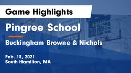 Pingree School vs Buckingham Browne & Nichols  Game Highlights - Feb. 13, 2021