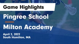 Pingree School vs Milton Academy Game Highlights - April 2, 2022