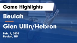 Beulah  vs Glen Ullin/Hebron  Game Highlights - Feb. 4, 2020