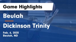 Beulah  vs Dickinson Trinity  Game Highlights - Feb. 6, 2020