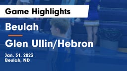Beulah  vs Glen Ullin/Hebron  Game Highlights - Jan. 31, 2023