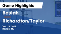 Beulah  vs Richardton/Taylor  Game Highlights - Jan. 18, 2018