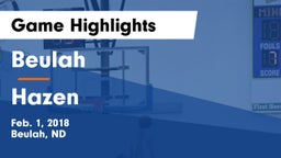 Beulah  vs Hazen  Game Highlights - Feb. 1, 2018