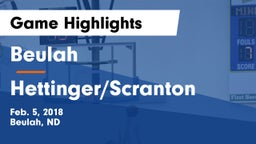 Beulah  vs Hettinger/Scranton Game Highlights - Feb. 5, 2018