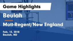 Beulah  vs Mott-Regent/New England  Game Highlights - Feb. 13, 2018