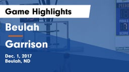 Beulah  vs Garrison  Game Highlights - Dec. 1, 2017