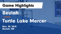 Beulah  vs Turtle Lake Mercer Game Highlights - Nov. 30, 2018