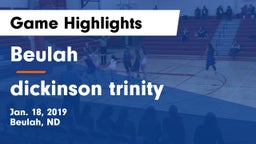 Beulah  vs dickinson trinity Game Highlights - Jan. 18, 2019