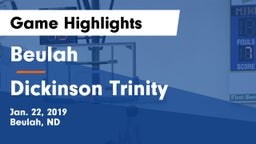 Beulah  vs Dickinson Trinity Game Highlights - Jan. 22, 2019