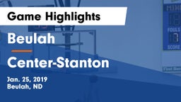 Beulah  vs Center-Stanton  Game Highlights - Jan. 25, 2019