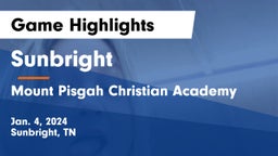 Sunbright  vs Mount Pisgah Christian Academy Game Highlights - Jan. 4, 2024