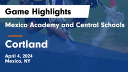 Mexico Academy and Central Schools vs Cortland  Game Highlights - April 4, 2024