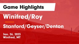 Winifred/Roy  vs Stanford/Geyser/Denton Game Highlights - Jan. 26, 2023