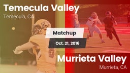 Matchup: Temecula Valley vs. Murrieta Valley  2016