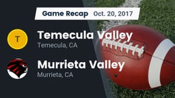 Recap: Temecula Valley  vs. Murrieta Valley  2017