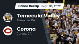 Recap: Temecula Valley  vs. Corona  2022