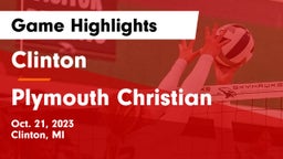 Clinton  vs Plymouth Christian Game Highlights - Oct. 21, 2023
