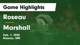 Roseau  vs Marshall  Game Highlights - Feb. 7, 2020