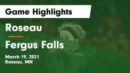 Roseau  vs Fergus Falls  Game Highlights - March 19, 2021