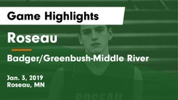 Roseau  vs Badger/Greenbush-Middle River Game Highlights - Jan. 3, 2019