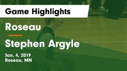 Roseau  vs Stephen Argyle Game Highlights - Jan. 4, 2019