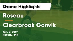 Roseau  vs Clearbrook Gonvik Game Highlights - Jan. 8, 2019