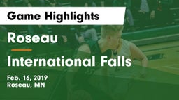 Roseau  vs International Falls Game Highlights - Feb. 16, 2019