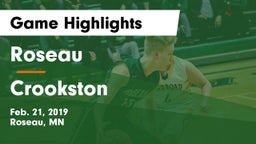 Roseau  vs Crookston Game Highlights - Feb. 21, 2019