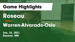 Roseau  vs Warren-Alvarado-Oslo  Game Highlights - Jan. 26, 2021