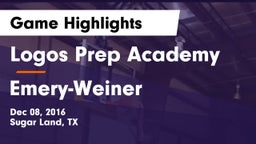 Logos Prep Academy  vs Emery-Weiner  Game Highlights - Dec 08, 2016