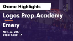 Logos Prep Academy  vs Emery  Game Highlights - Nov. 30, 2017