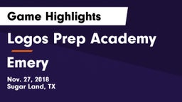 Logos Prep Academy  vs Emery  Game Highlights - Nov. 27, 2018