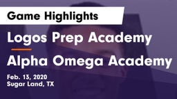 Logos Prep Academy  vs Alpha Omega Academy  Game Highlights - Feb. 13, 2020