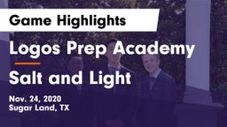 Logos Prep Academy  vs Salt and Light Game Highlights - Nov. 24, 2020