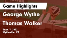 George Wythe  vs Thomas Walker Game Highlights - Sept. 3, 2022