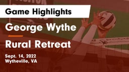 George Wythe  vs Rural Retreat  Game Highlights - Sept. 14, 2022