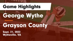 George Wythe  vs Grayson County Game Highlights - Sept. 21, 2022