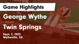 George Wythe  vs Twin Springs Game Highlights - Sept. 2, 2023