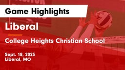 Liberal  vs College Heights Christian School Game Highlights - Sept. 18, 2023