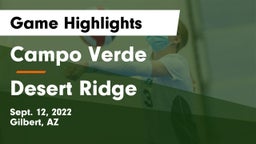 Campo Verde  vs Desert Ridge  Game Highlights - Sept. 12, 2022