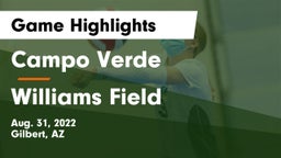 Campo Verde  vs Williams Field  Game Highlights - Aug. 31, 2022