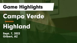 Campo Verde  vs Highland  Game Highlights - Sept. 7, 2022